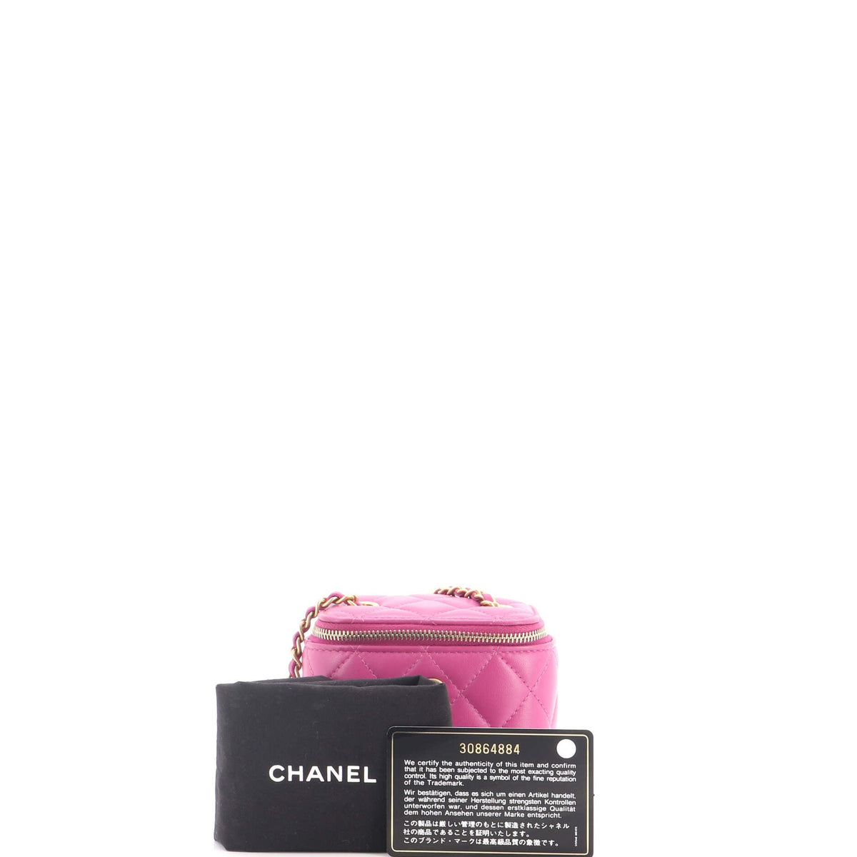 Pearl Crush Vanity Case with Chain Quilted Lambskin Mini