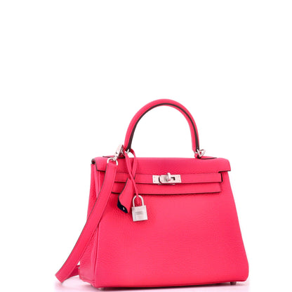 Special Order Kelly Handbag Bicolor Clemence with Brushed Palladium Hardware 25
