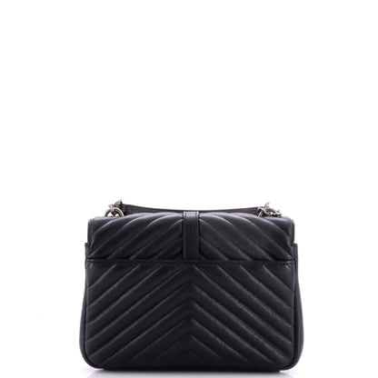 Classic Monogram College Bag Matelasse Chevron Leather Medium