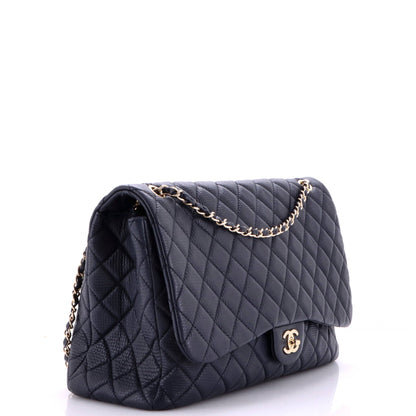 XXL Travel Flap Bag Quilted Calfskin Small