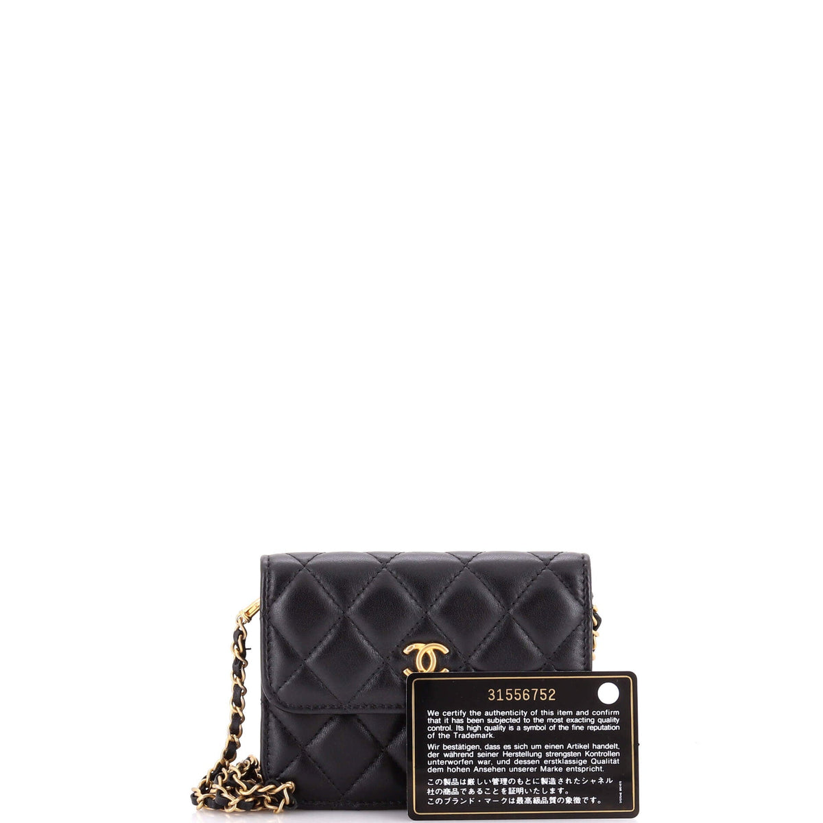Pearl Crush Flap Clutch with Chain Quilted Lambskin Mini