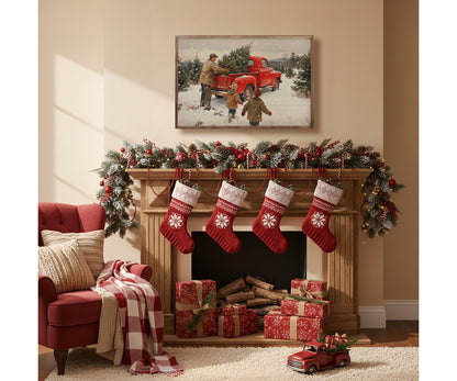 Kendrick Home Christmas Tree Farm Red Truck