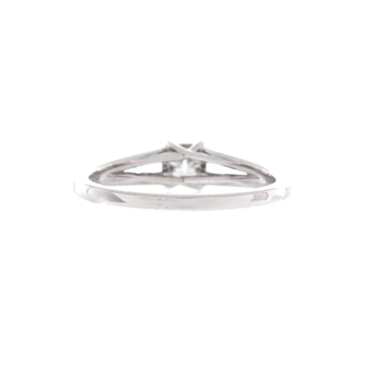 Lucida Split Shank Solitaire Ring Platinum and Pave Diamonds with Square Cut Diamond 0.45CT
