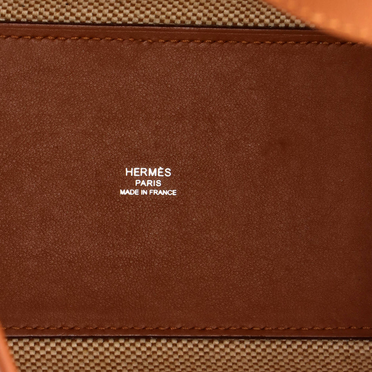 Cabas H en Biais Tote Canvas with Leather 27