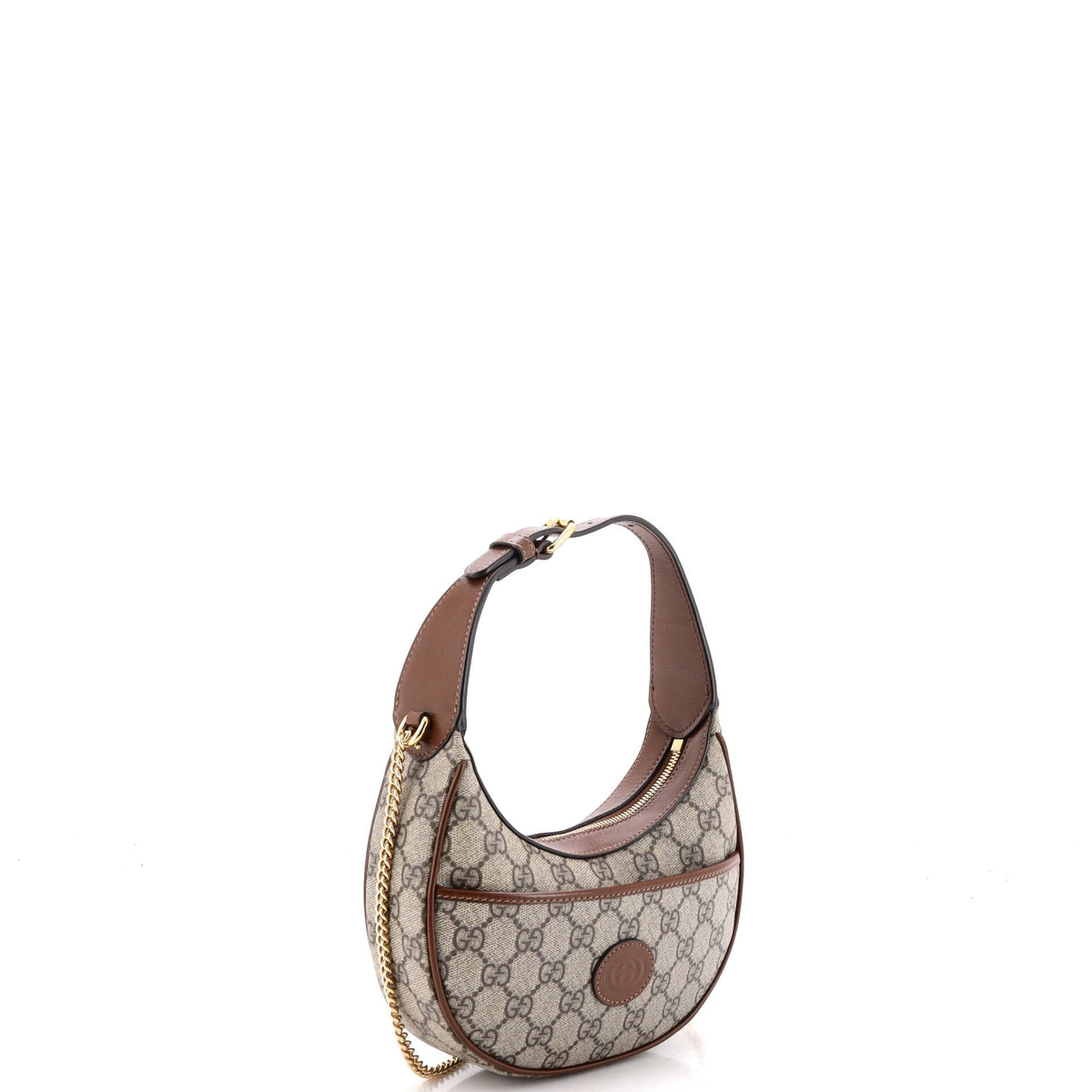 Interlocking G Patch Half Moon Hobo GG Coated Canvas Mini