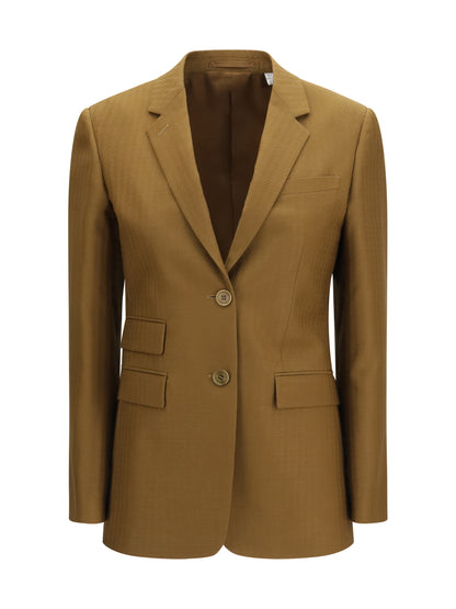 Blazer Wool and Mohair Hazelnut Brown Stripe