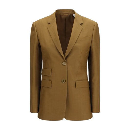 Blazer Wool and Mohair Hazelnut Brown Stripe