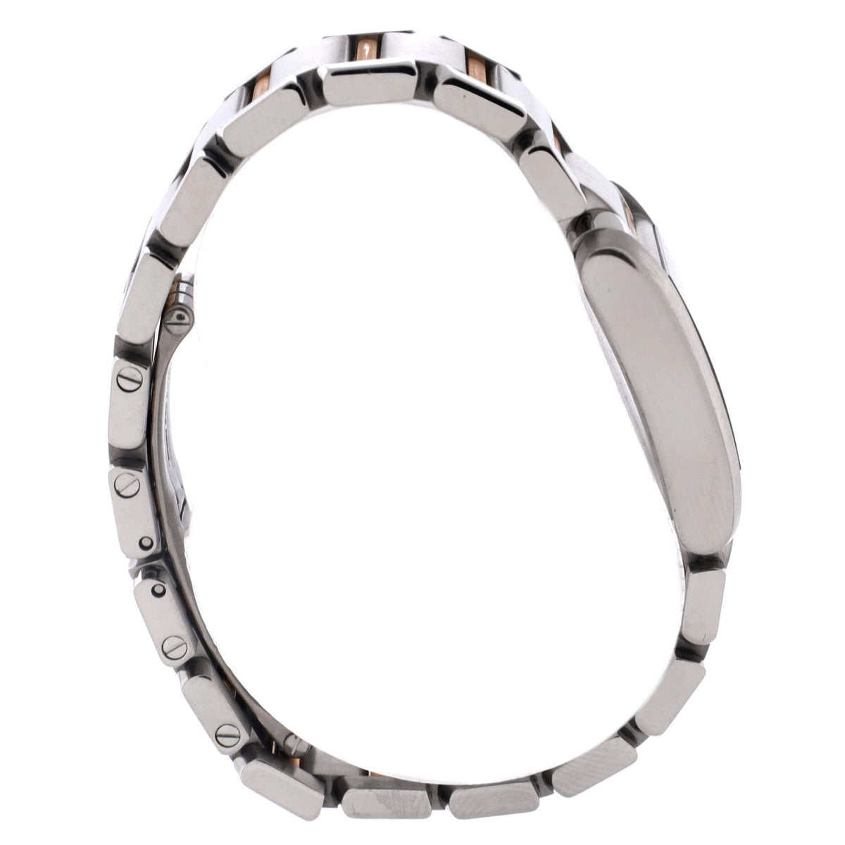 Tank Francaise Quartz Watch Stainless Steel and Rose Gold with Diamond Markers 20