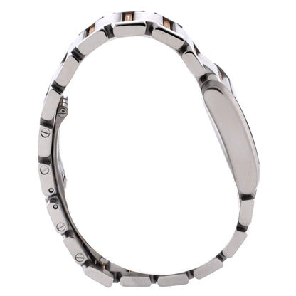 Tank Francaise Quartz Watch Stainless Steel and Rose Gold with Diamond Markers 20