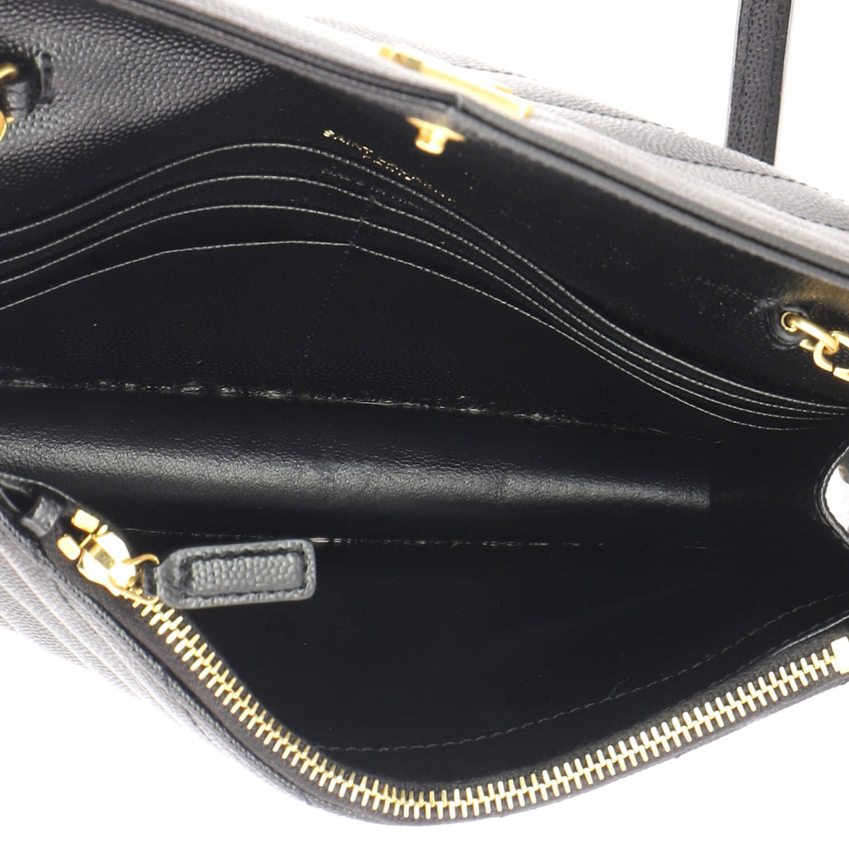 Classic Monogram Wallet on Chain Matelasse Chevron Leather Small