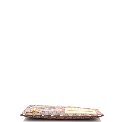 Courrier Pouch GG Coated Canvas with Applique