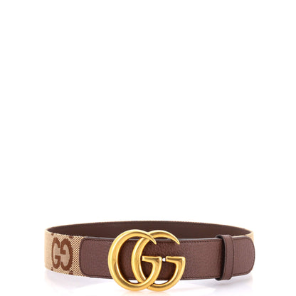 GG Marmont Belt Jumbo GG Canvas and Leather Wide