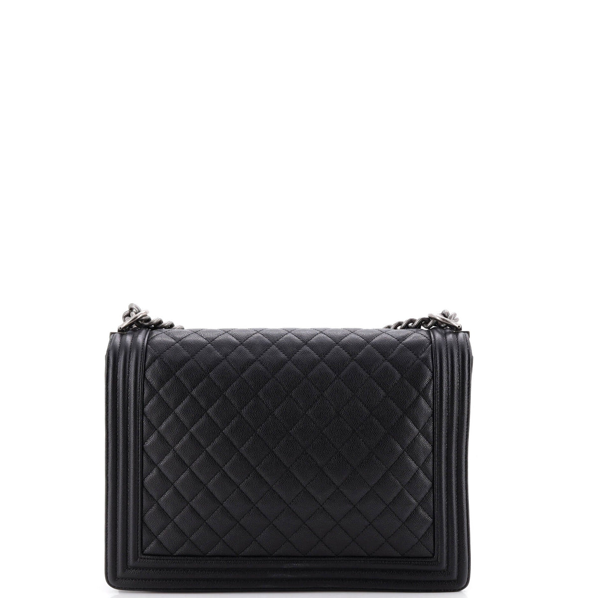 Boy Flap Bag Quilted Caviar Large