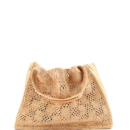 Summer Shopper Tote Embroidered Raffia MM
