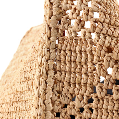 Summer Shopper Tote Embroidered Raffia MM