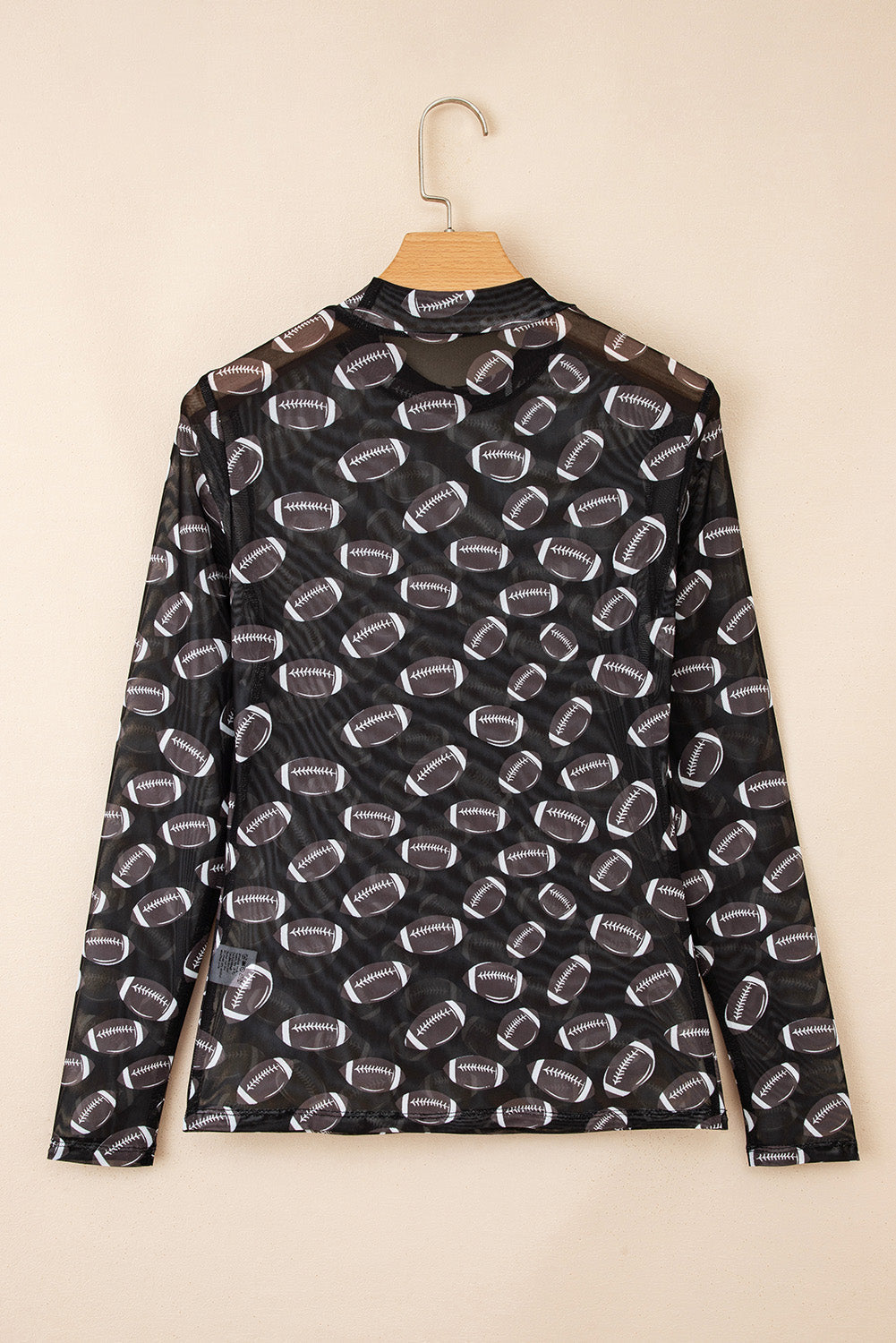 Threaded Pear Maci Rugby Mesh Sheer Long Sleeve Top