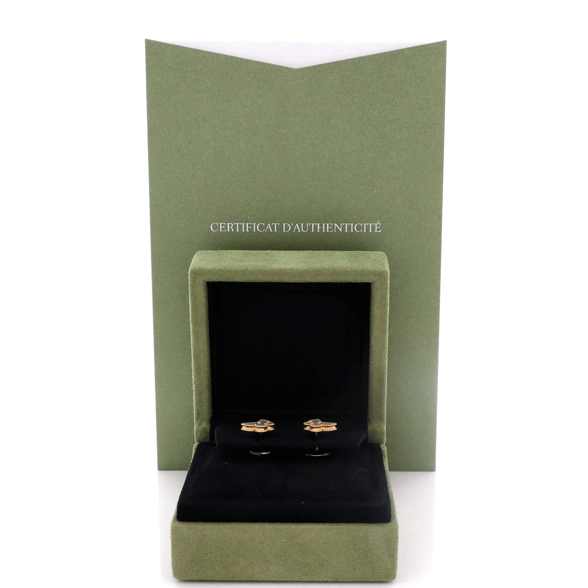 Sweet Alhambra Butterfly Stud Earrings 18K Yellow Gold and Mother of Pearl