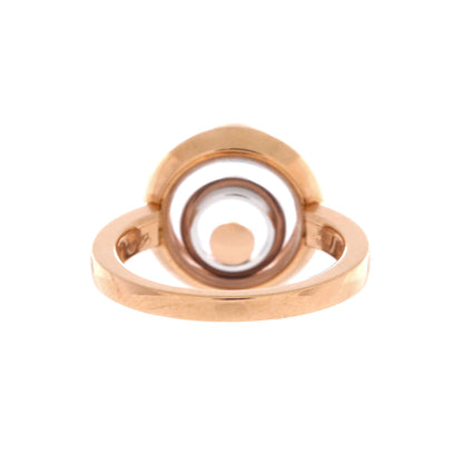 Happy Spirit Ring 18K Rose Gold with 18K White Gold and 1 Floating Diamond