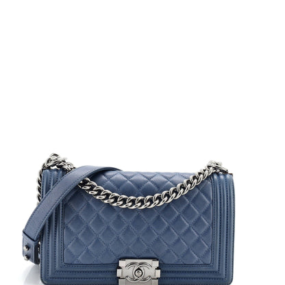 Boy Flap Bag Quilted Caviar Old Medium