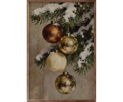 Kendrick Home Four Gold And Brown Ornaments