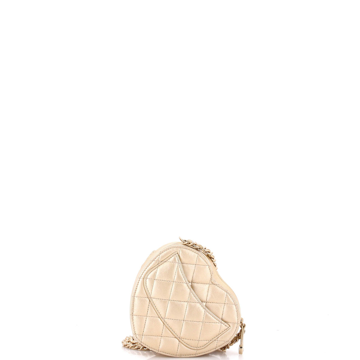 CC in Love Heart Clutch with Chain Quilted Lambskin