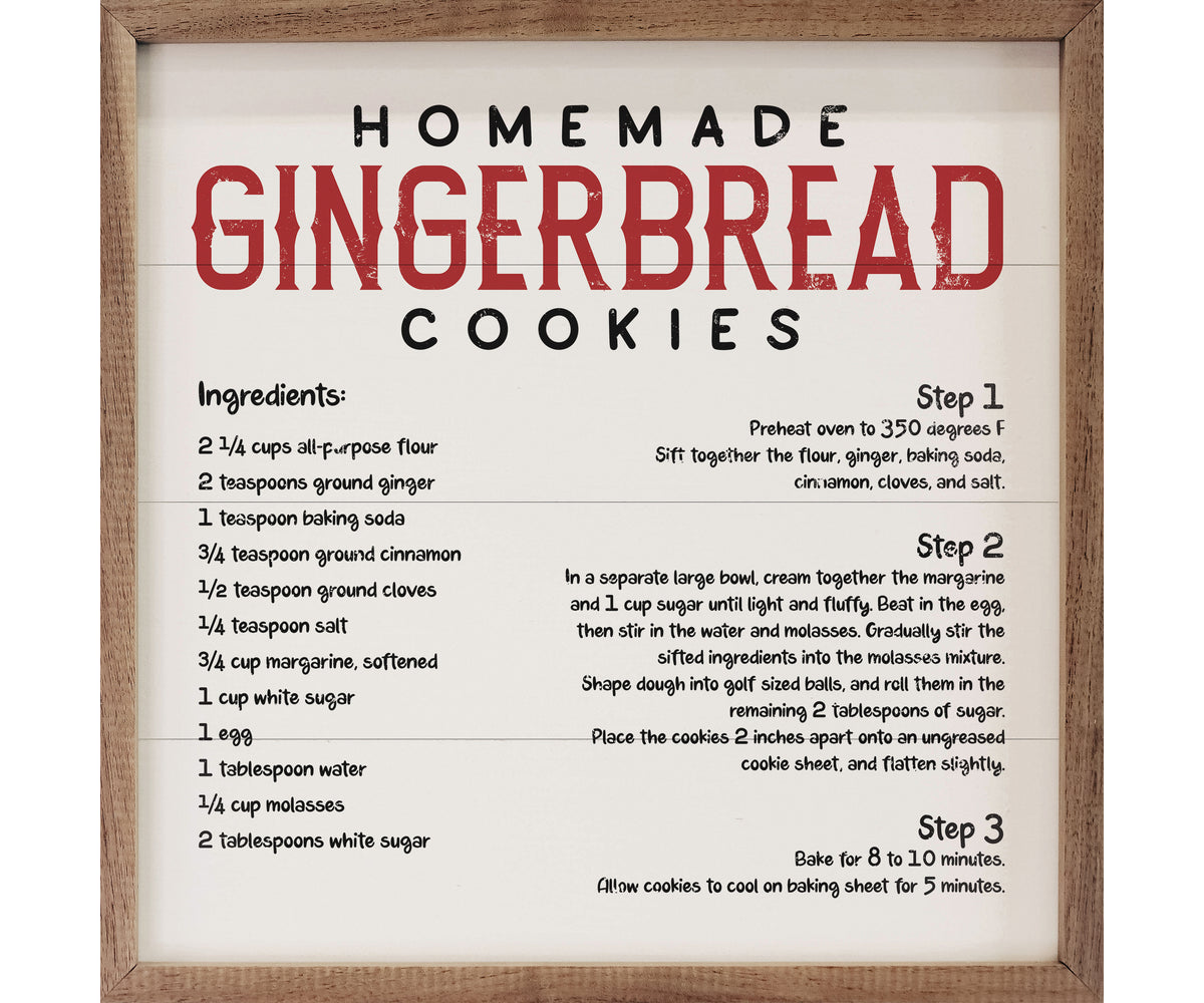Kendrick Home Gingerbread Cookie Recipe White