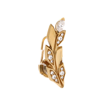 Victoria Vine Climber Stud Earrings 18K Yellow Gold with Diamonds