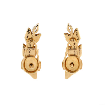 Victoria Vine Climber Stud Earrings 18K Yellow Gold with Diamonds
