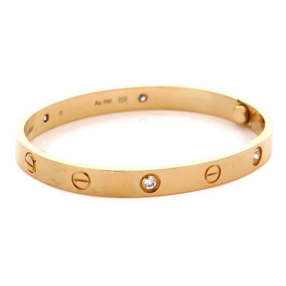 Love 4 Diamond Bracelet 18K Yellow Gold with Diamonds 17