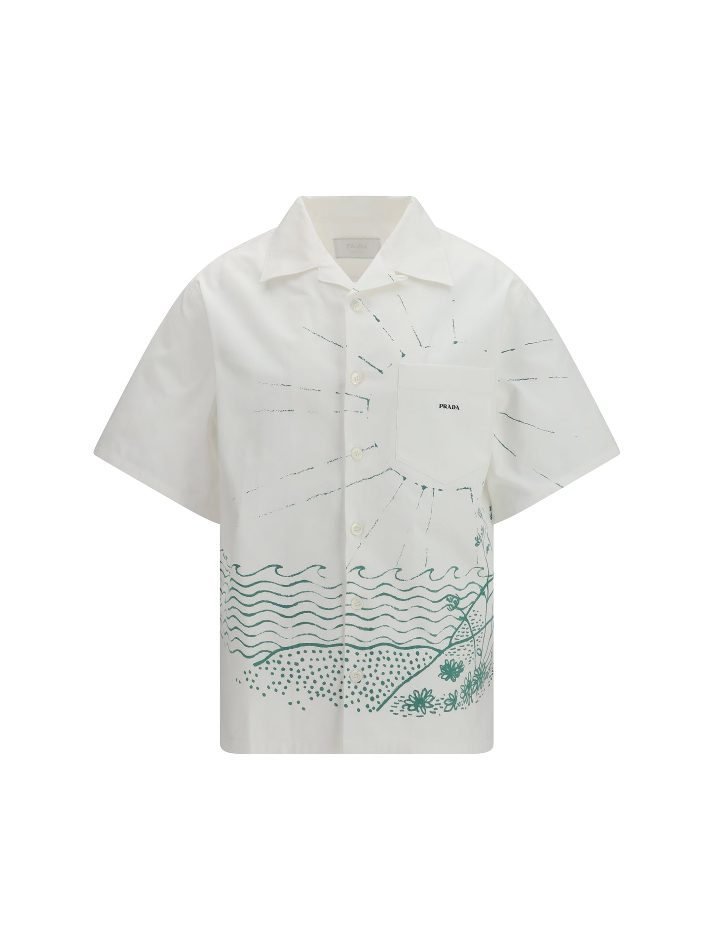 Shirt Wave Print Green