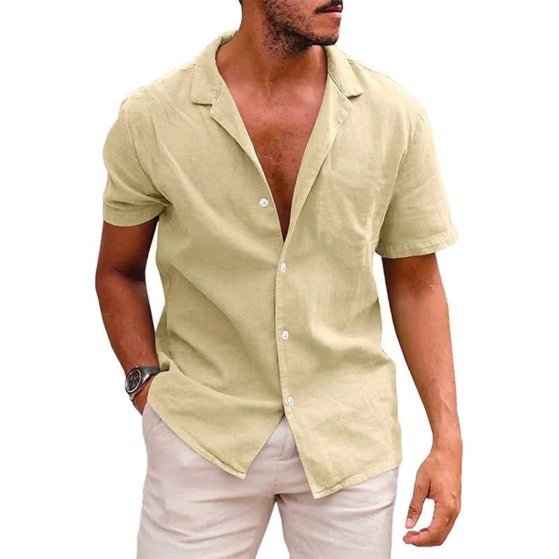 Men's Casual Beach Shirt - Short Sleeve Button Down for Effortless Summer Style