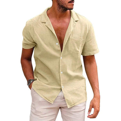 Men's Casual Beach Shirt - Short Sleeve Button Down for Effortless Summer Style