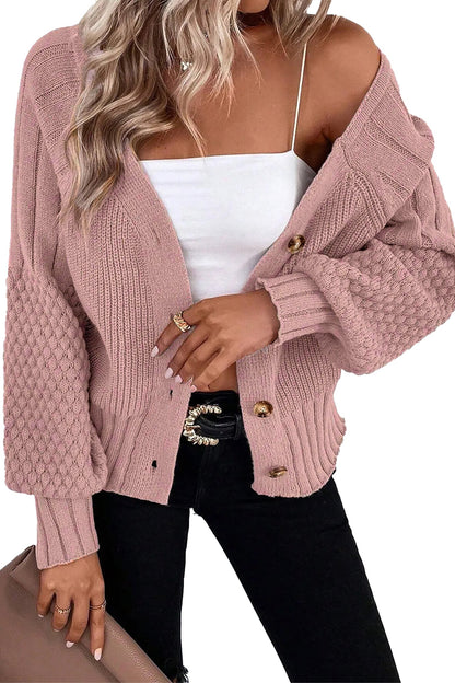 Threaded Pear Khloe Mixed Texture Knit Sweater