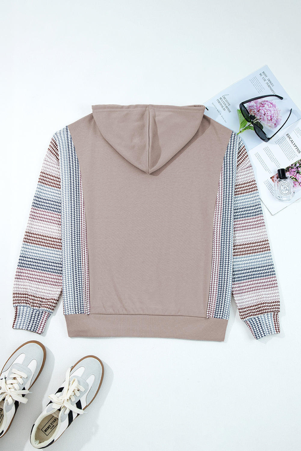 Threaded Pear Anaya Colorblock Patchwork Baggy Hoodie