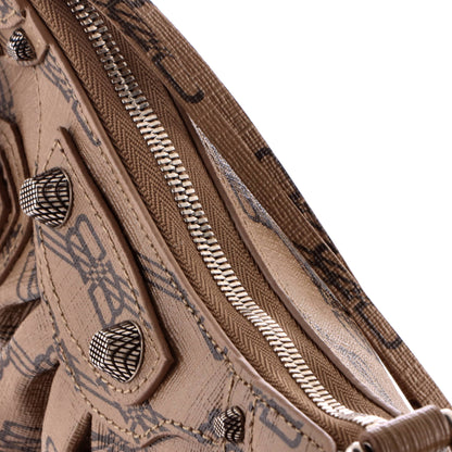 Le Cagole Giant Studs Shoulder Bag BB Monogram Coated Canvas Mini