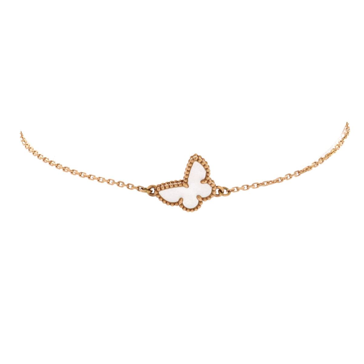 Sweet Alhambra Butterfly Bracelet 18K Yellow Gold and Mother of Pearl