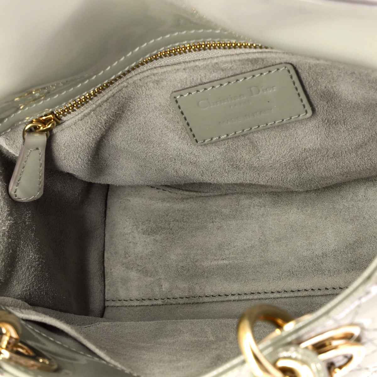 Lady Dior Bag Cannage Quilt Patent Small