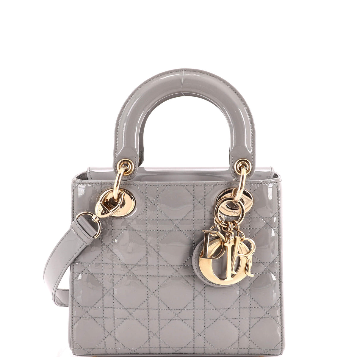 Lady Dior Bag Cannage Quilt Patent Small