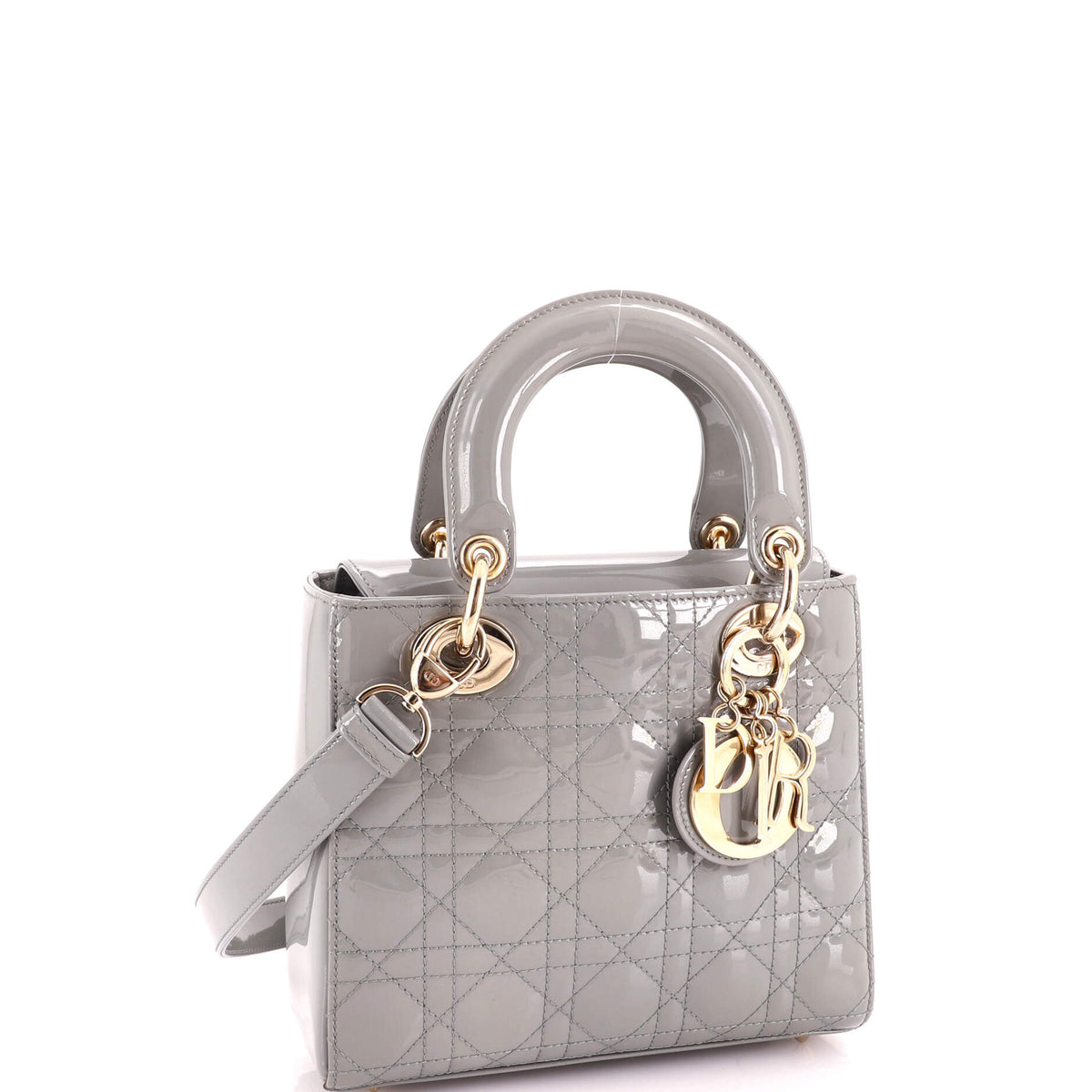 Lady Dior Bag Cannage Quilt Patent Small