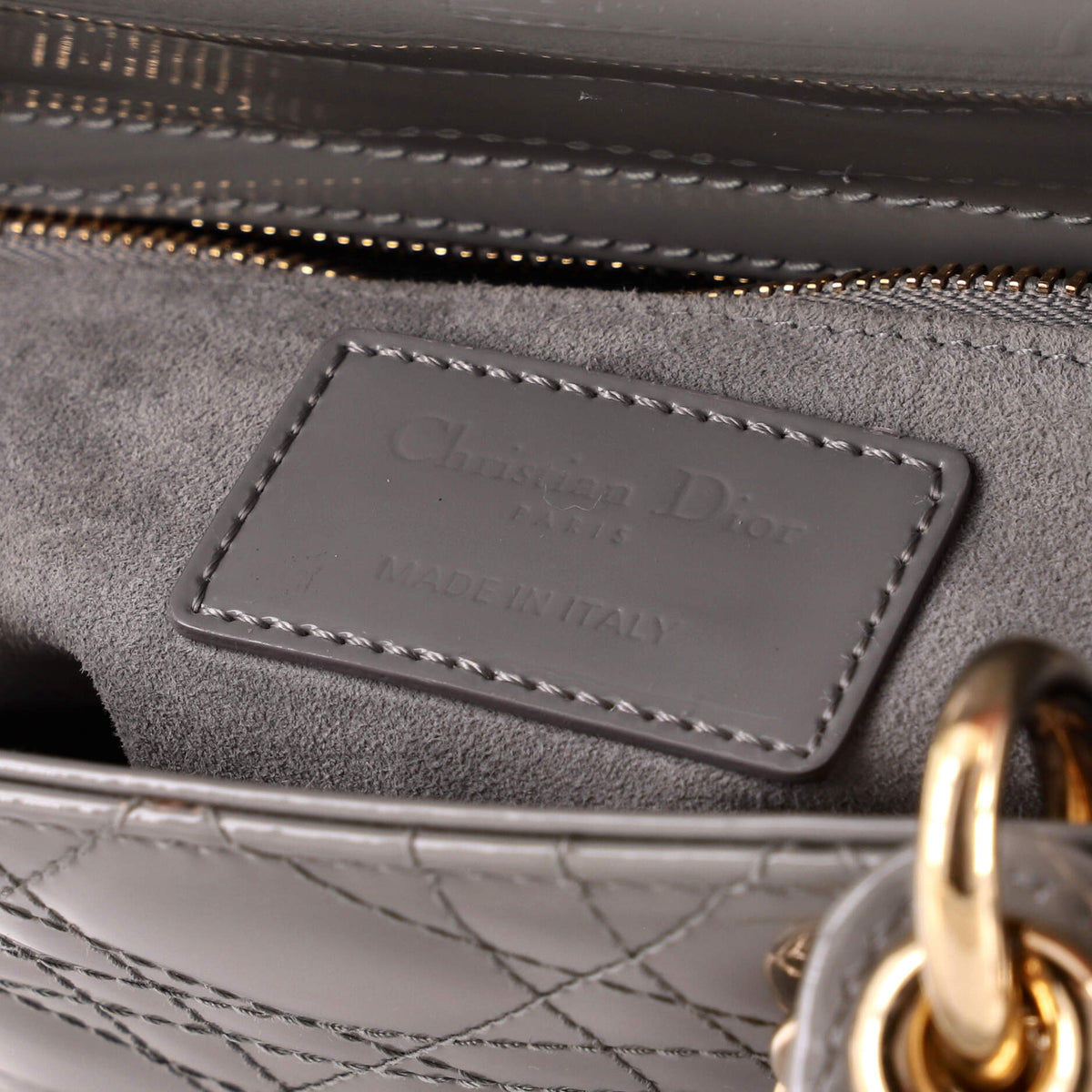 Lady Dior Bag Cannage Quilt Patent Small
