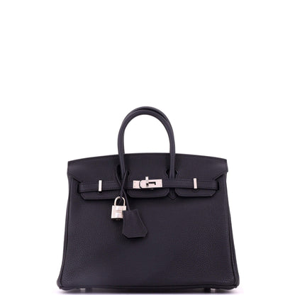 Birkin Handbag Noir Togo with Palladium Hardware 25