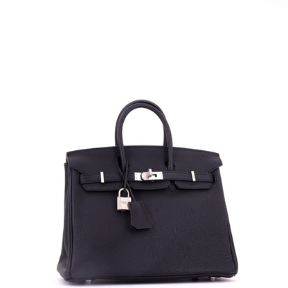 Birkin Handbag Noir Togo with Palladium Hardware 25