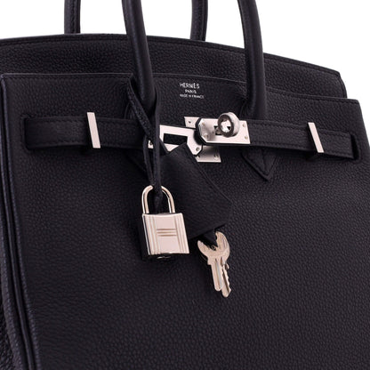 Birkin Handbag Noir Togo with Palladium Hardware 25