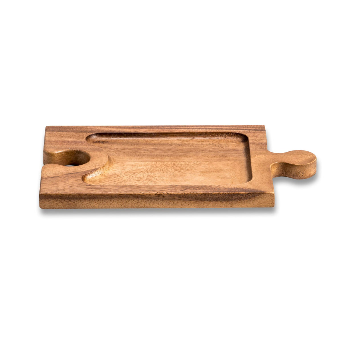 Kalmar Home Puzzle Shaped Charcuterie / Wine Glass Holder Interlocking Board