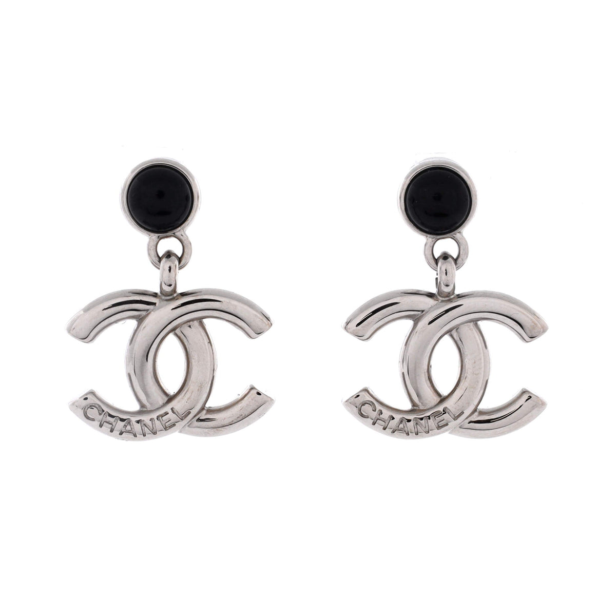 CC Logo Drop Earrings Metal with Enamel