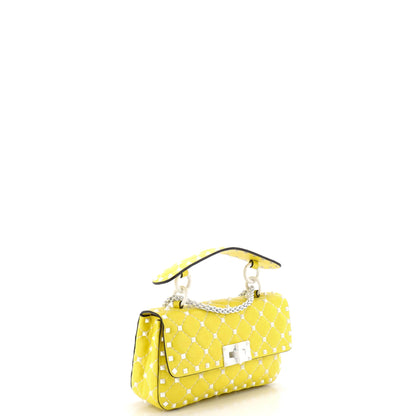 Free Rockstud Spike Flap Bag Quilted Leather Small