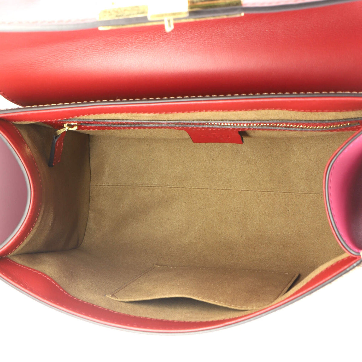 Padlock Top Handle Bag GG Coated Canvas and Leather Small