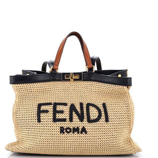 Peekaboo X-Tote Raffia Medium