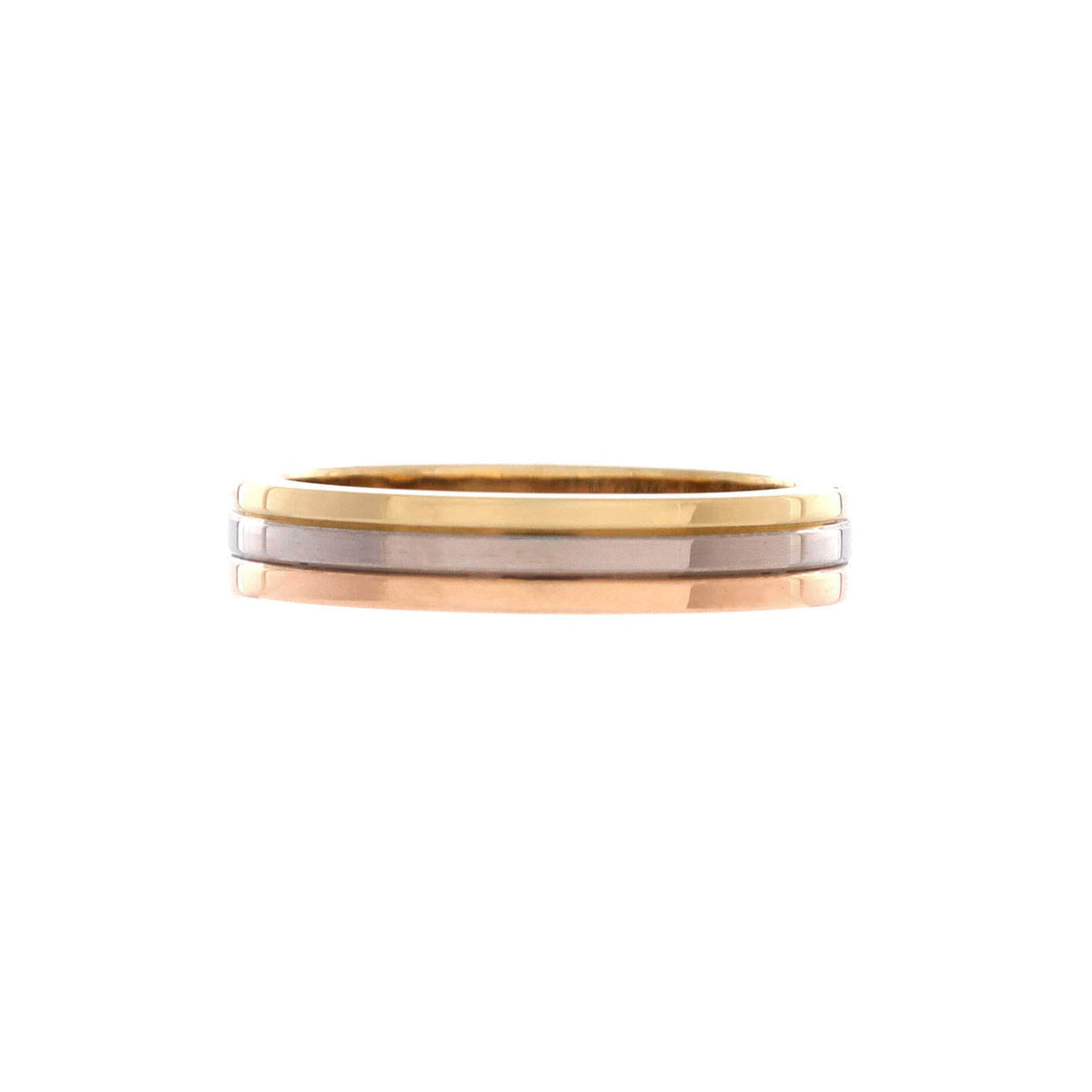 Vendome Louis Cartier Wedding Band Ring 18K Tricolor Gold 3.5mm