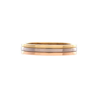 Vendome Louis Cartier Wedding Band Ring 18K Tricolor Gold 3.5mm